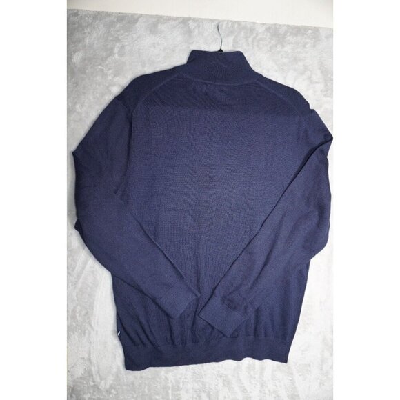 Nautica Classic Navy Quarter-Zip Pullover Sweatshirt with Signature Logo L - Picture 5 of 14